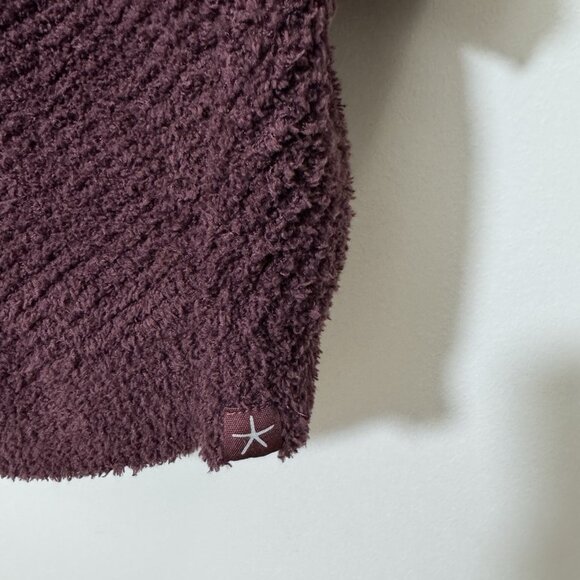 Barefoot Dreams Cozychic Chevron Ribbed Cardigan Size L/XL Deep Garnet New - Picture 6 of 10